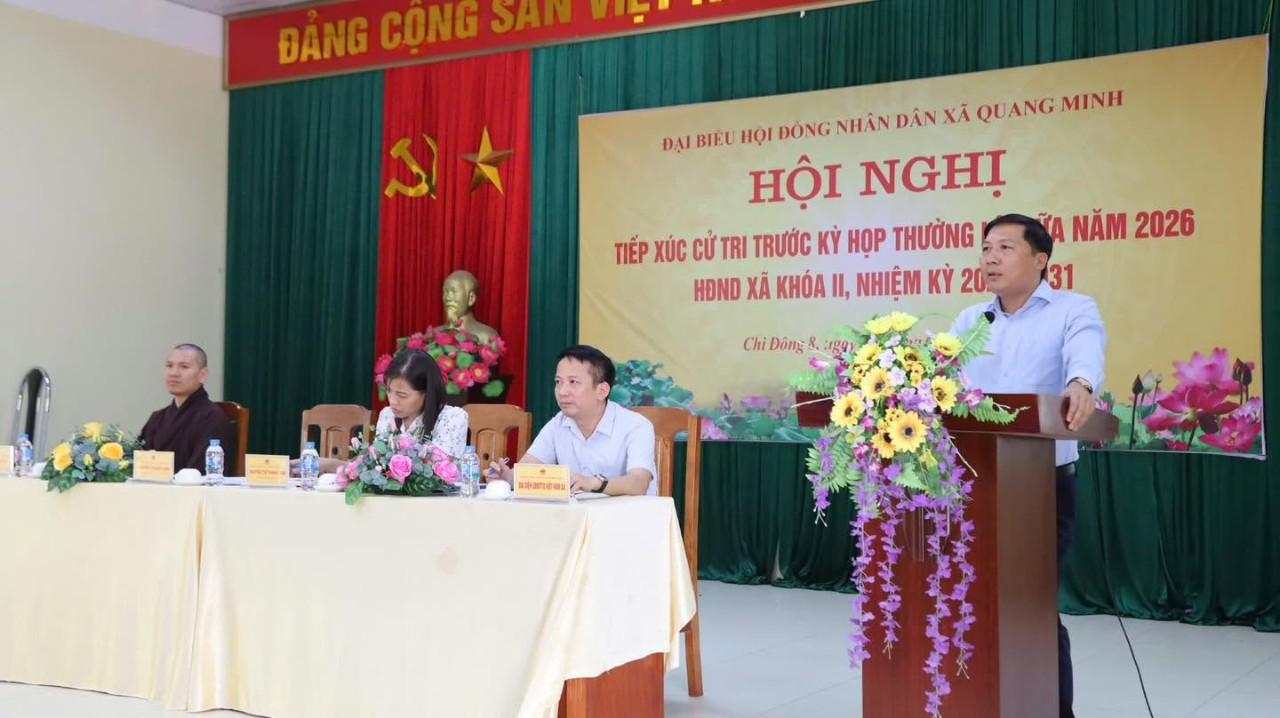 Ông Nguyễn Thanh Liêm – Thành ủy viên, Bí thư Đảng ủy, Chủ tịch HĐND xã tiếp xúc cử tri các thôn Chi Đông 3,5,7,8.