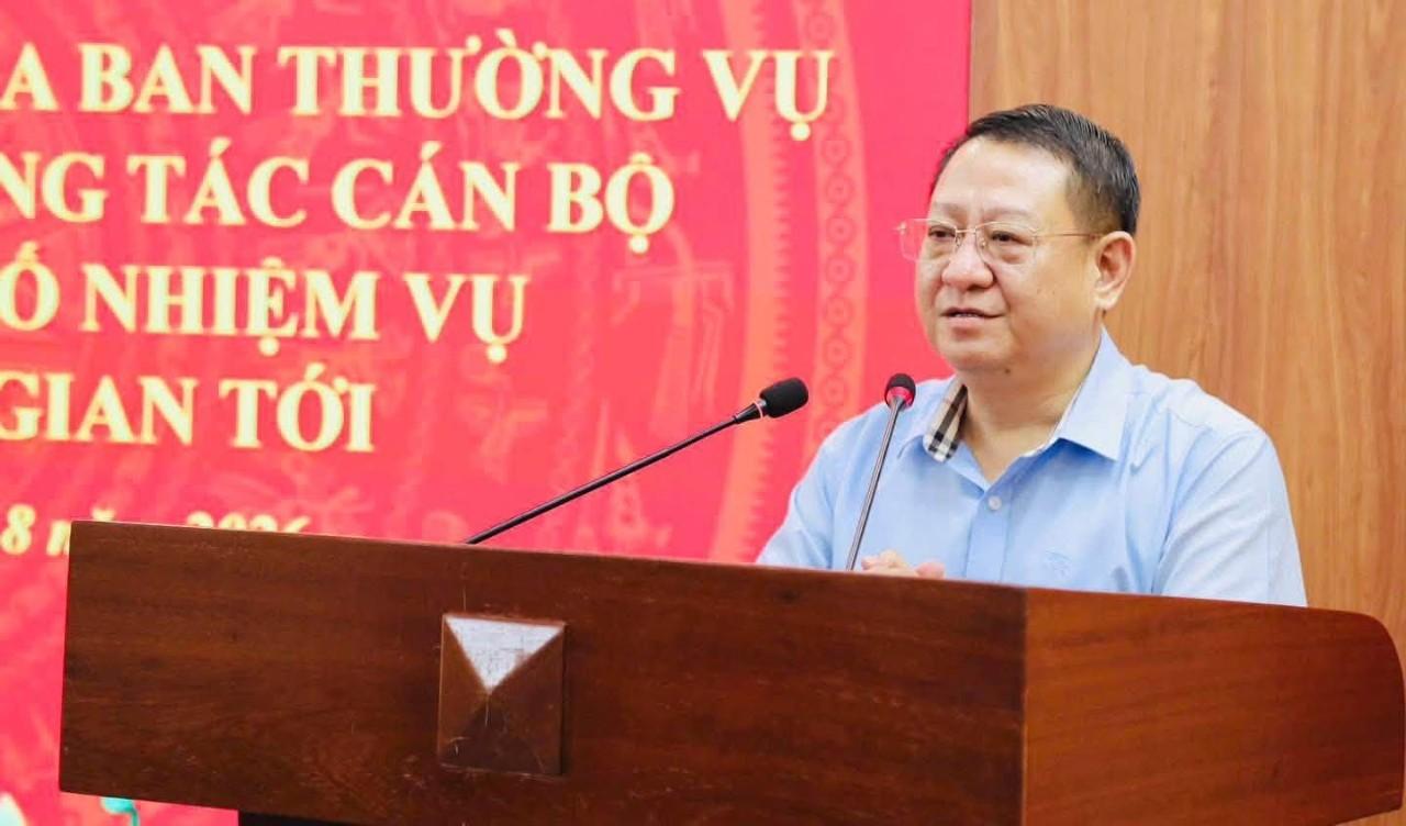 Đồng chí Hoàng Anh Tuấn, Thành ủy viên, Bí thư Đảng ủy xã Quang Minh phát biểu chỉ đạo